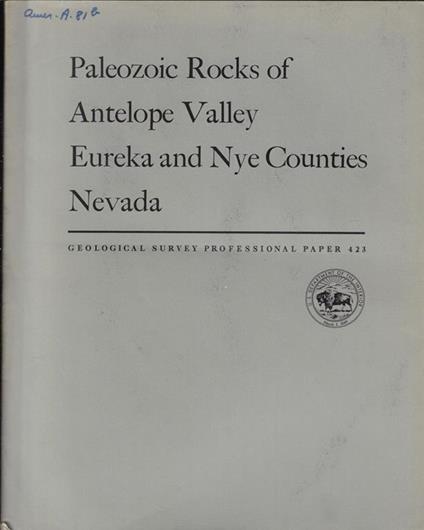 Paleozoic Rocks of Anrelope Valley Eureka and Nye Counties Nevada - copertina