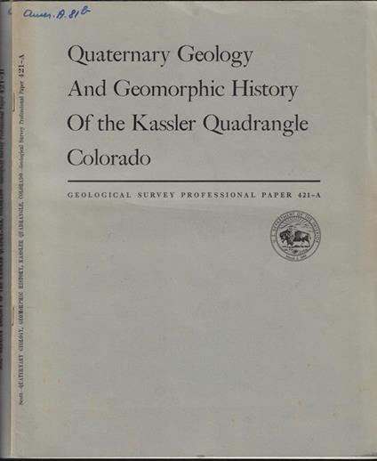 Geological Survey Professional Paper 421 A-B - copertina
