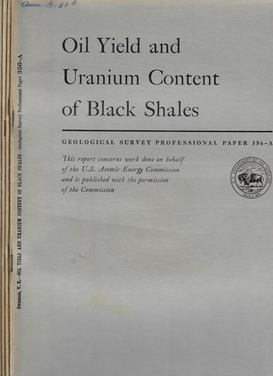 Geological Survey Professional Paper 421 A-B-C-D - copertina