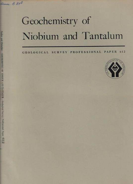Geochemistry of Niobium and Tantalum - copertina