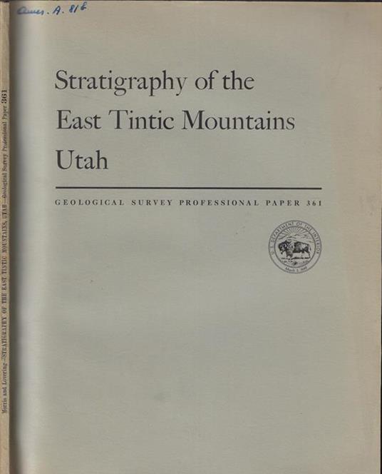 Stratigraphy of the East Tintic Mountains Utah - copertina
