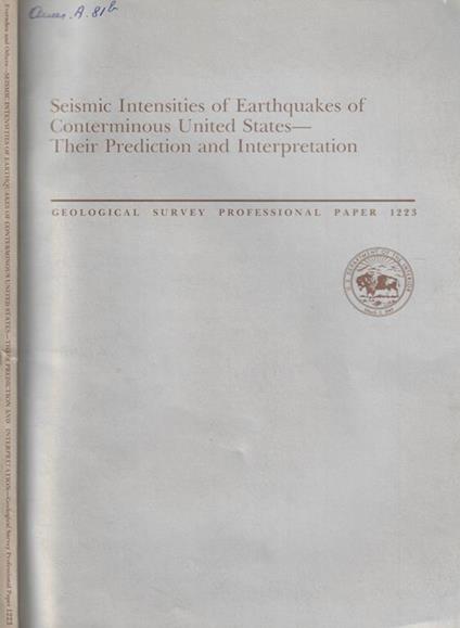 Seismic Intensities of Earthquakes of Conterminous United States- Their Prediction and Interpretation - copertina