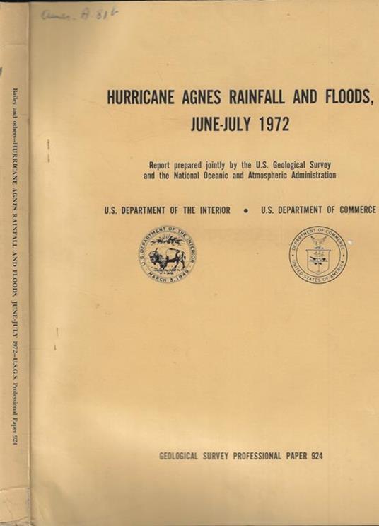 Hurricane Agnes Rainfall and Floods June-July 1972 - copertina