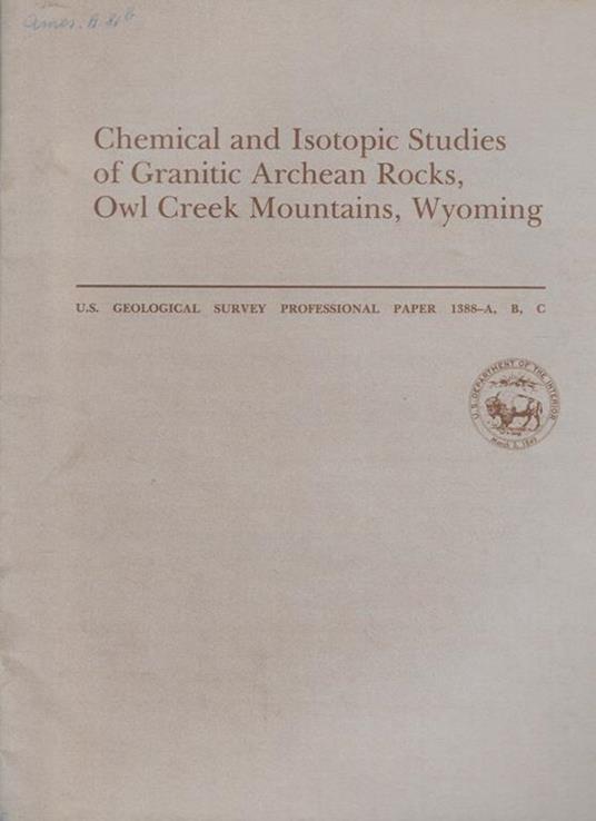 Geological Survey Professional Paper n. 1388 A-B-C - copertina