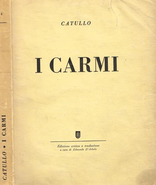 I Carmi - G. Valerio Catullo - copertina