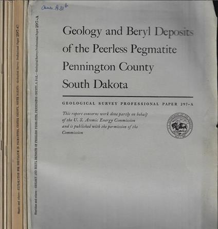 Geological Survey Professional Paper n. 297 A-B-C-D-E-F - copertina