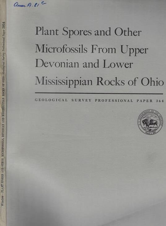 Plant Spores and Other Microfossils From Upper Devonian and Lower Mississippian Rocks of Ohio - copertina