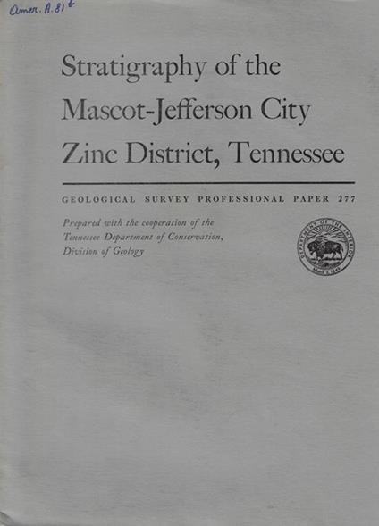 Stratigraphy of the Mascot-Jefferson City Zinc District, Tennessee - copertina