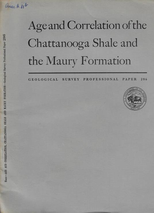 Age and Correlation of the Chattanooga Shale and the Maury Formation - copertina