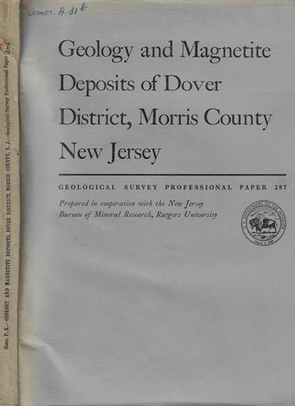 Geology and Magnetite Deposits of Dover District, Morris Country New Jersey - copertina