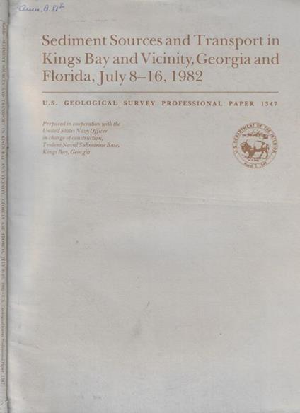 Sediment Sources and Transport in Kings and Vicinity, Georgia and Florida, July 8-16, 1982 - copertina
