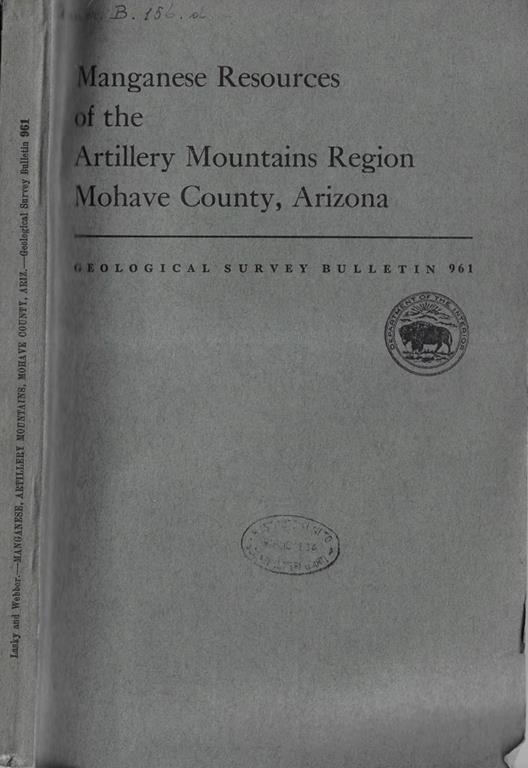Manganese resources if the artillery mountains region Mohave County, Arizona - copertina