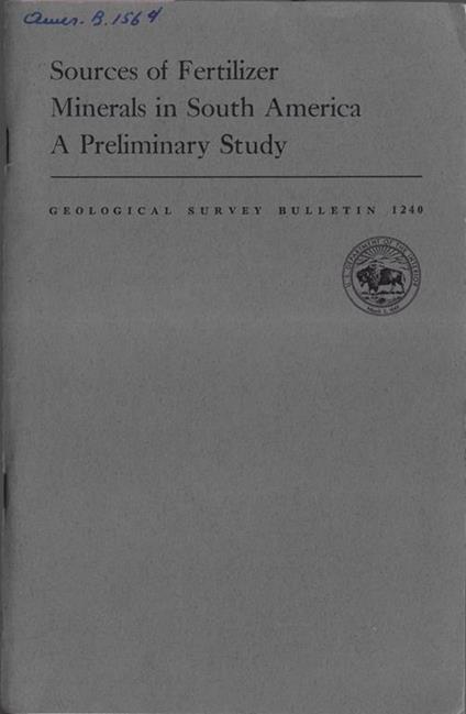 Sources od fertilizer minerals in south america a preliminary study - copertina