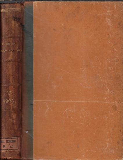 Archivio storico italiano quinta serie V tomo XXXII anno 1903 - copertina