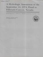 A hydrologic assessment of the september 14, 1974, flood in Eldorado Canyon, Nevada