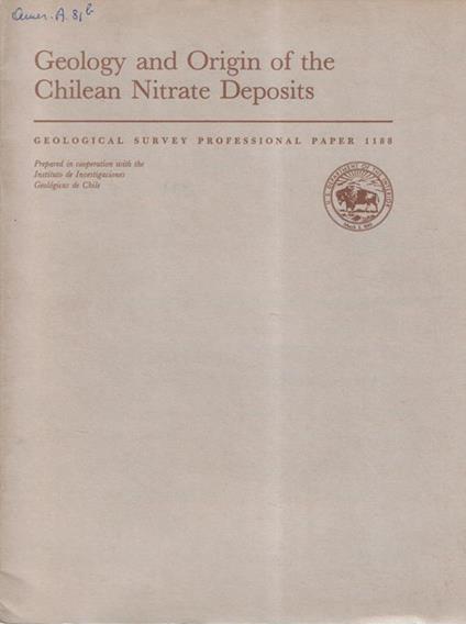 Geology and origin of the chilean nitrate deposits - copertina