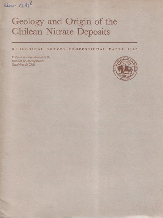 Geology and origin of the chilean nitrate deposits - copertina