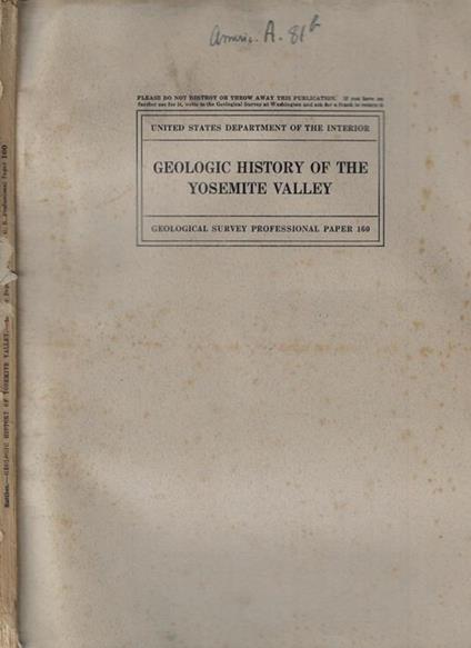 Geologic history of the Yosemite Valley - copertina
