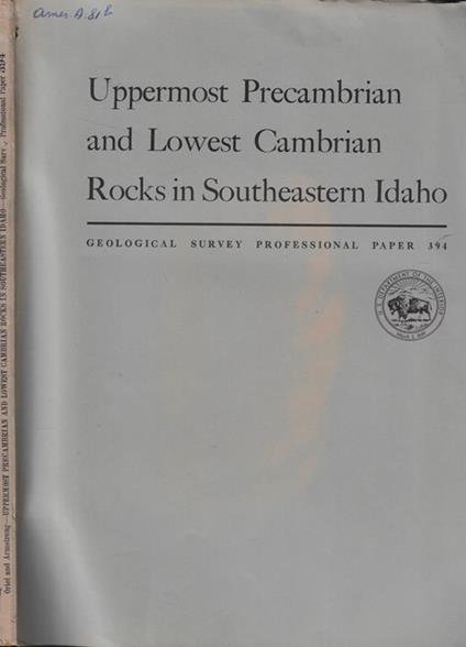Uppermost Precambrian and Lowest Cambrian Rocks in Southeastern Idaho - copertina