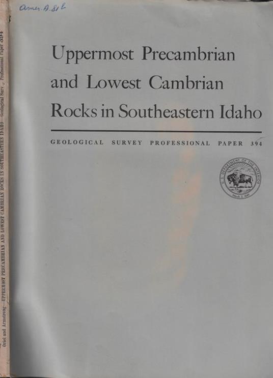 Uppermost Precambrian and Lowest Cambrian Rocks in Southeastern Idaho - copertina