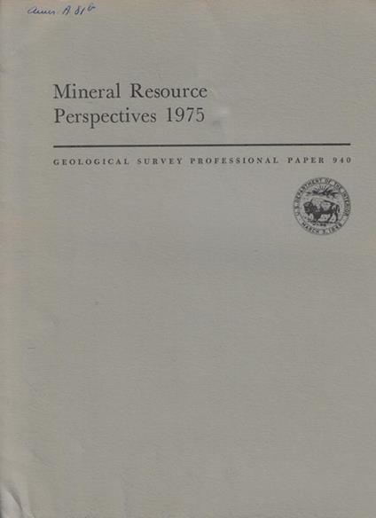 Mineral Resource Perspectives 1975 - copertina
