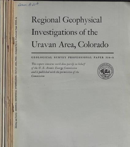 Geological Survey Professional Paper n. 316 - copertina