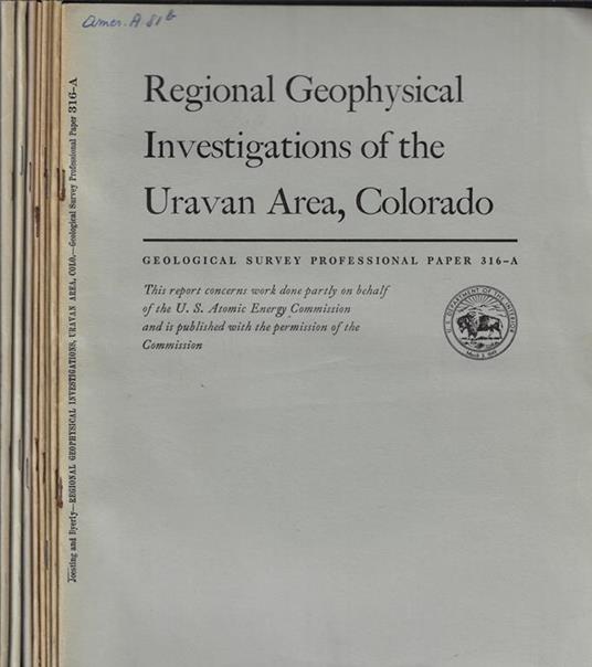 Geological Survey Professional Paper n. 316 - copertina