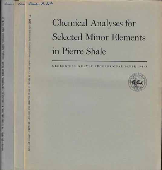 Geological Survey Professional Paper n. 391 - copertina