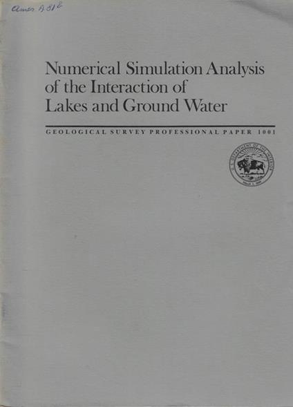 Numerical Simulation Analysis of the Interaction of Lakes and Ground Water - copertina