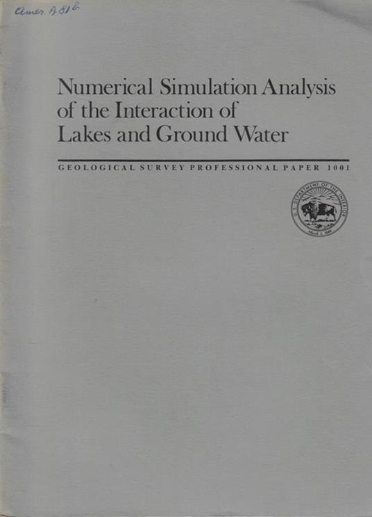 Numerical Simulation Analysis of the Interaction of Lakes and Ground Water - copertina