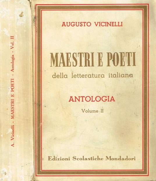 Maestri e poeti della letteratura italiana - Augusto Vicinelli - copertina