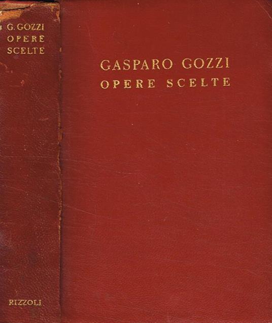 Opere scelte - Gasparo Gozzi - copertina