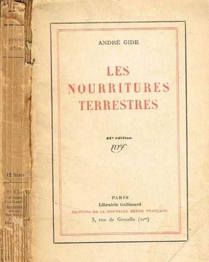 Les nourritures terrestres - André Gide - copertina