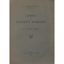 Corso di diritto romano. Vol. I - Diritto di famiglia - copertina