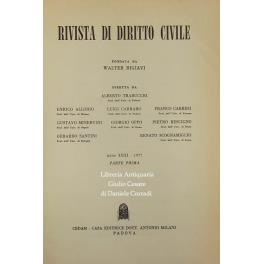 Rivista di diritto civile. Anno XXIII - 1977 - copertina