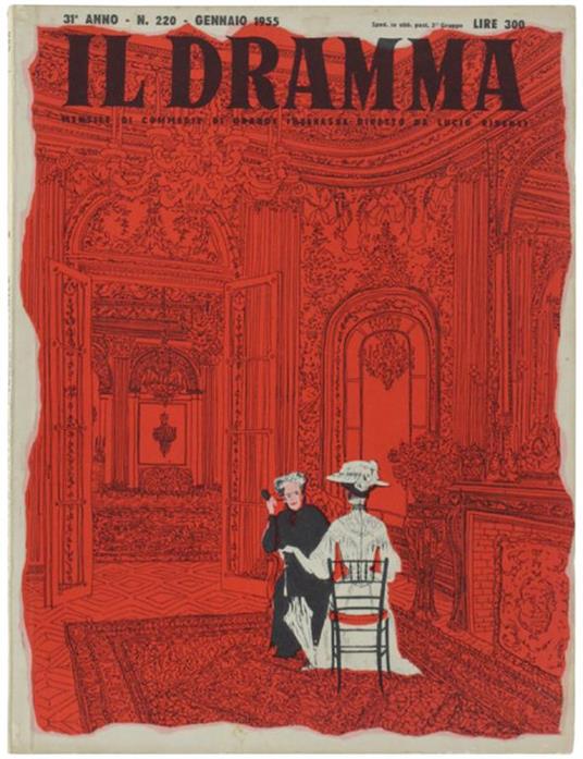 Il DRAMMA N. 220, gennaio 1955. Copertina originale di Giorgio Linden - copertina
