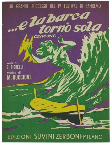 ...E LA BARCA TORNO' SOLA. Canzone. SPARTITO - copertina