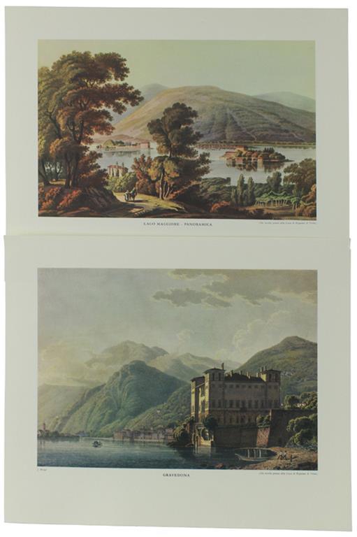 LAGO MAGGIIORE: 4 STAMPE A COLORI dal calendario 1969 della Cassa di Risparmio: "Antiche stampe piemontesi". - copertina