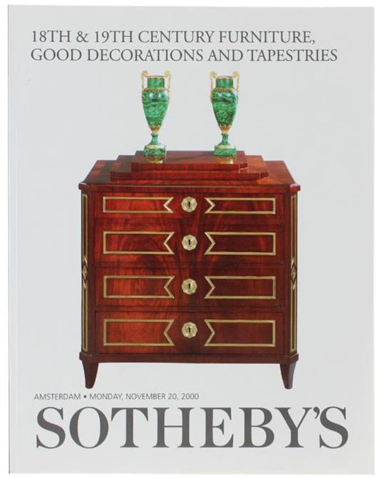 18TH & 19TH CENTURY FURNITURE, GOOD DECORATIONS AND TAPESTRIES. Amsterdam, Monday November 20, 2000 - copertina