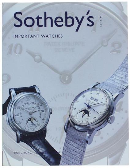 IMPORTANT WATCHES. Hong Kong, Monday, October 29, 2001 - copertina