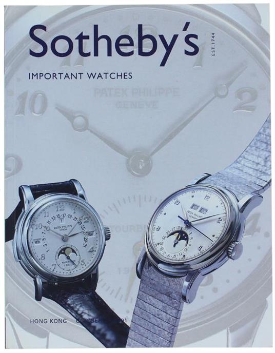 IMPORTANT WATCHES. Hong Kong, Monday, October 29, 2001 - copertina