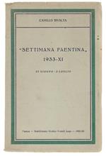 SETTIMANA FAENTINA 1933-XI. 22 giugno - 2 luglio