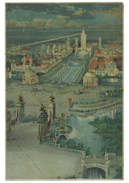 PAN-AMERICAN EXPOSITION, BUFFALO N.Y.: vintage oversize chromolitho postcard (1901) - Graham Charles. - copertina