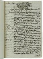MANOSCRITTO: ATTO NOTARILE - Chieri 1764.