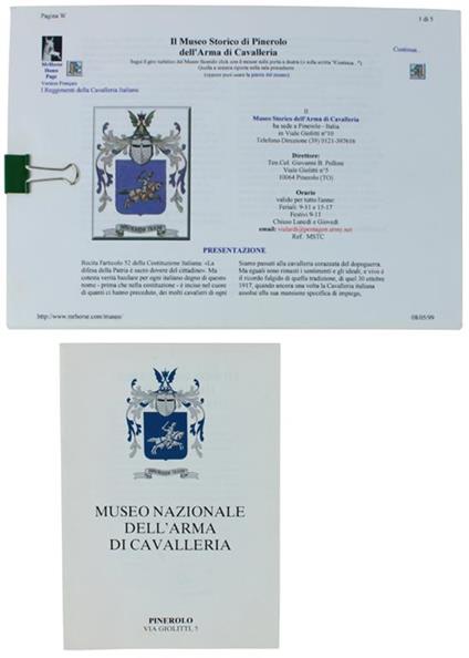 Il MUSEO STORICO DI PINEROLO DELL'ARMA DI CAVALLERIA - copertina