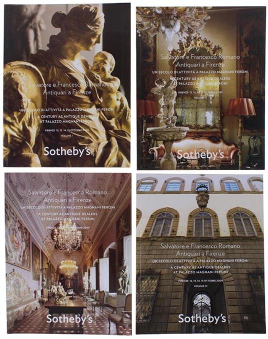 SALVATORE E FRANCESCO ROMANO ANTIQUARI A FIRENZE. Un secolo di attività a Palazzo Magnani Feroni. Firenze , 12. 13. 14. 15 ottobre. Volume I + II + III + IV - copertina