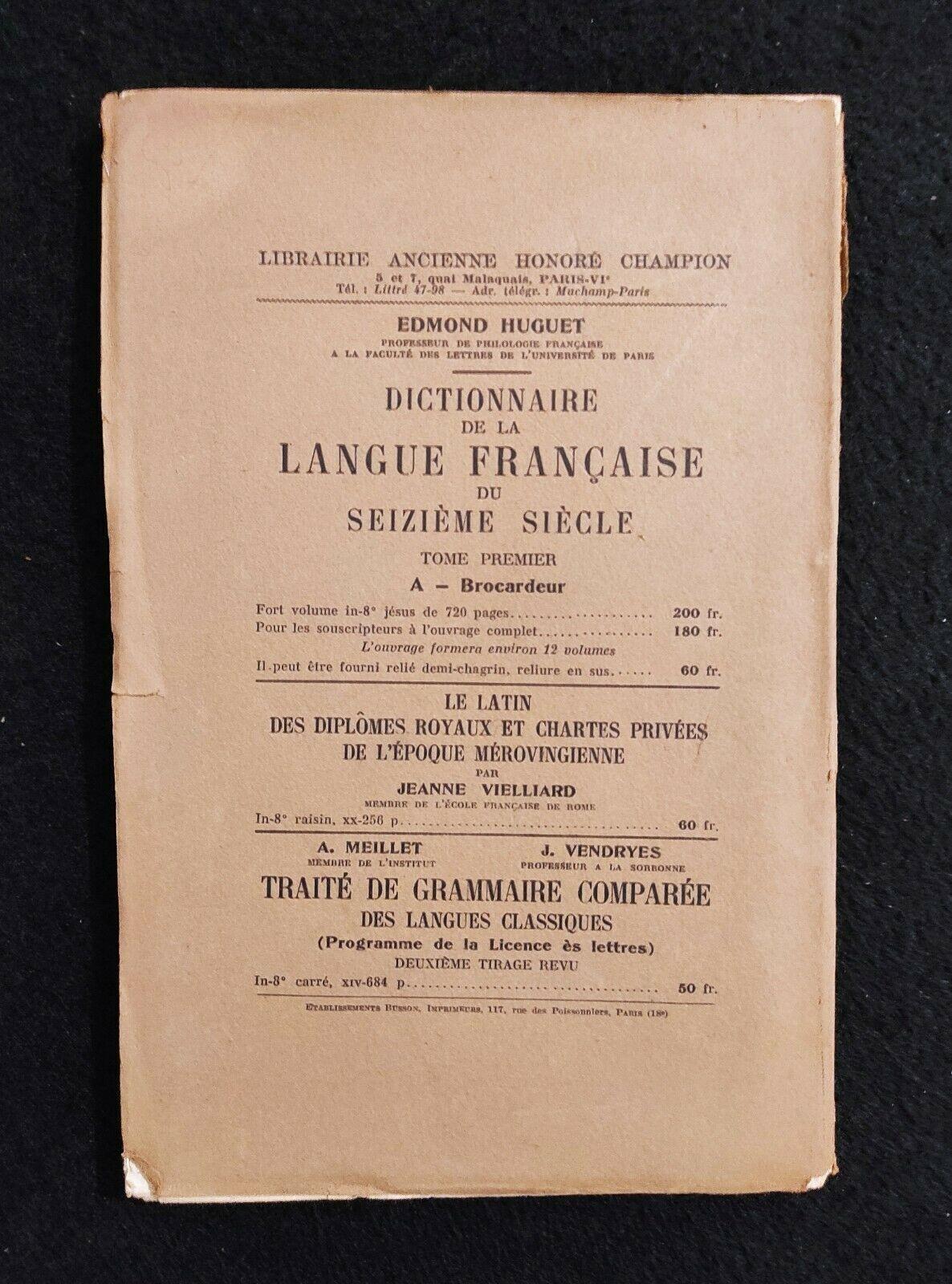 Temps et Verbe - Guillaume - Lib. Ancienne Honoré Champion - 1929