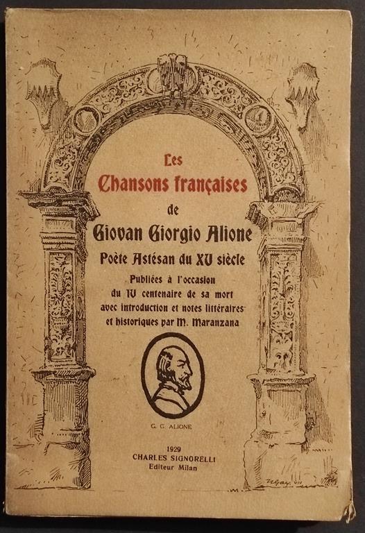 Les Chansons Francaises de Giovan Giorgio Alione - Ed. Signorelli - 1929 - copertina