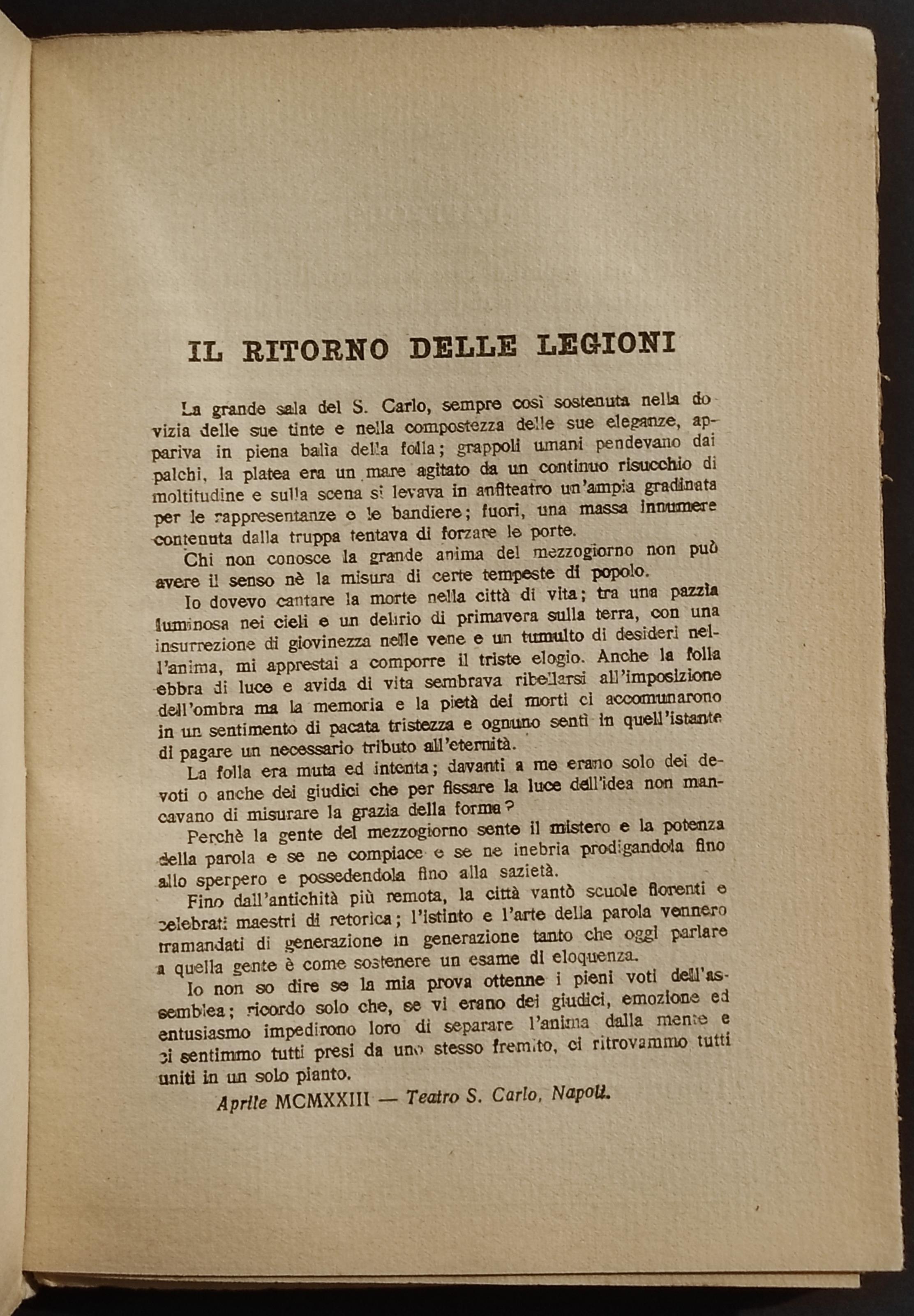 Il Sacrificio della Parola - C. Delcroix - Ed. Vallecchi - 1929