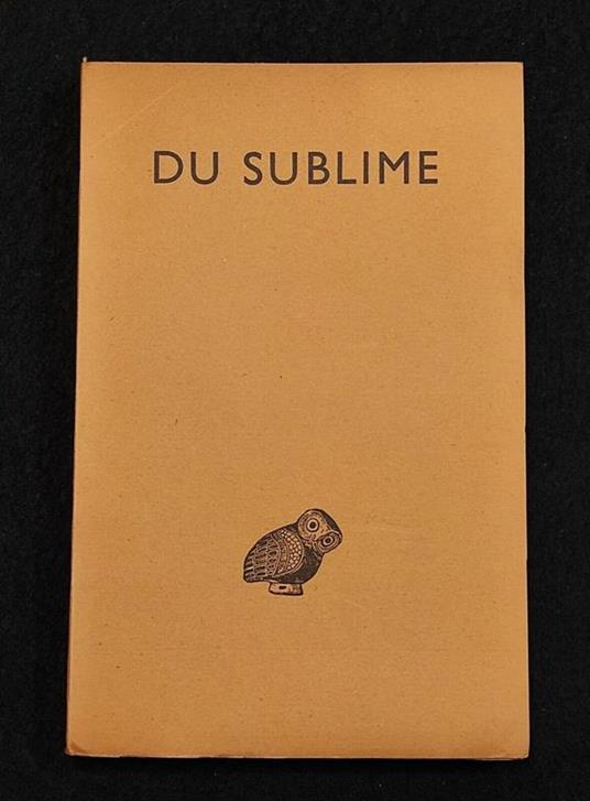 Du Sublime - H. Lebègue - Les Belles Lettres - 1939 - copertina